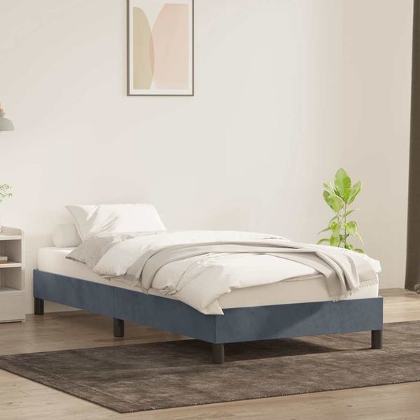 vidaXL Rám postele bez matraca Tmavosivá 90x210 cm Zamat