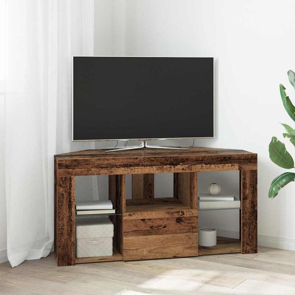vidaXL Rohový LED TV kabinet 100 x 40 x 50 cm Staré drevo