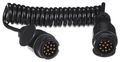Propojovací spirálový kabel zástrčky tažného zariadenia TRAILER CABLE 4, 13-13pin, 3 m SIXTOL