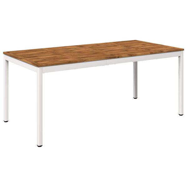 vidaXL Záhradný jedálenský stôl Prírodná a biela 147 x 88,5 x 75 cm