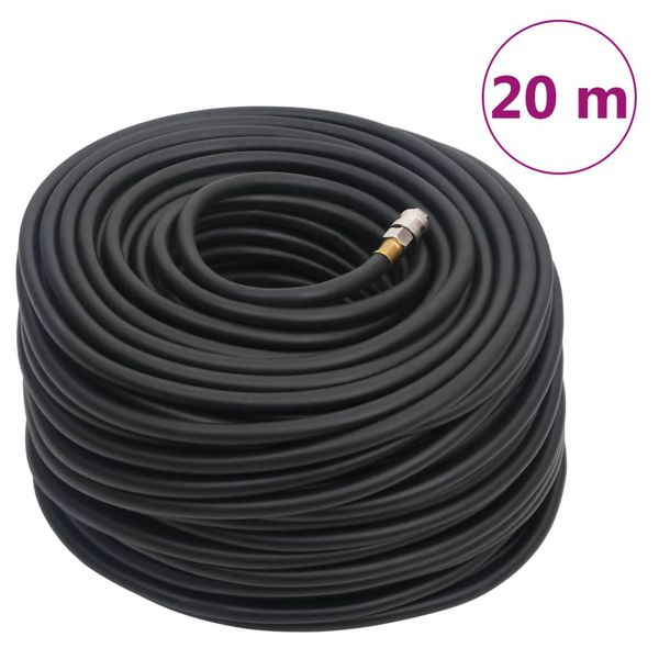 vidaXL Hybridná vzduchová hadica, čierna 0,6" 20 m, guma a PVC