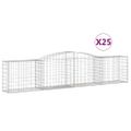 vidaXL Oblúkové gabionové koše 25 ks 400x50x80/100 cm pozink. železo