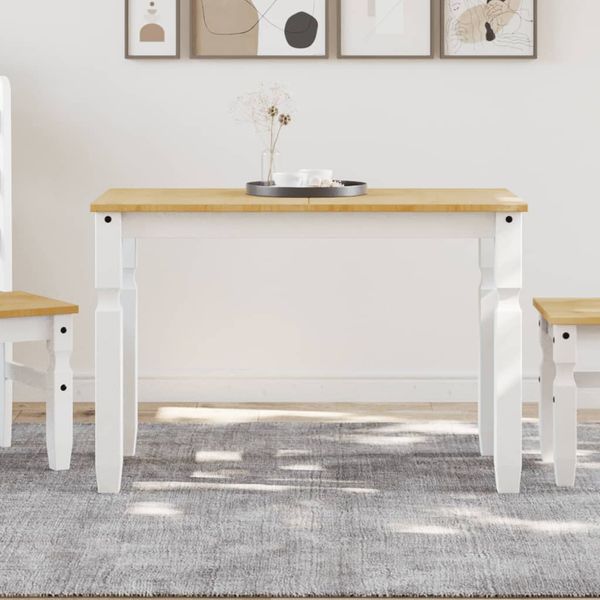 vidaXL Jedálenský stôl Corona biely 112x60x75 cm borovicový masív