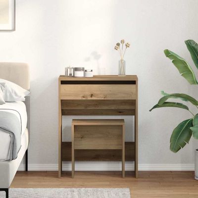 vidaXL Toaletný stolík dub artisan 60 x 40 x 75 cm Kompozitné drevo