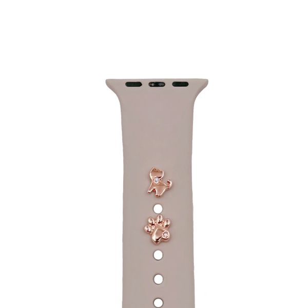 Pin Charms set for watch straps cat  rose gold