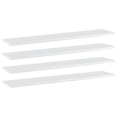 vidaXL Prídavné police 4ks, lesklé biele 100x20x1,5cm kompozitné drevo