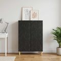 vidaXL Servírovacia skriňa Čierna 66 x 34,5 x 90 cm Kompozitné drevo