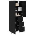 vidaXL Highboard Čierny dub 69,5 x 34 x 180 cm Kompozitné drevo