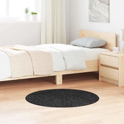 vidaXL Protišmykový Shaggy Koberec Tmavosivá 90 x 90 cm PP