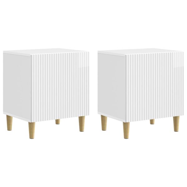 vidaXL Nočný stolík 2 pcs Biela s vysokým leskom 43 x 34,5 x 50 cm
