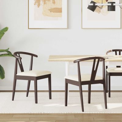 vidaXL Jedálenská stolička 2 pcs Svetlohnedá a svetlá
