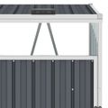 vidaXL Prístrešok na dva odpadkové koše, sivý 143x81x121 cm, oceľ