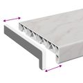 vidaXL Parapetné dosky Mramorová textúra 80 x 20 x 4,5 cm PVC