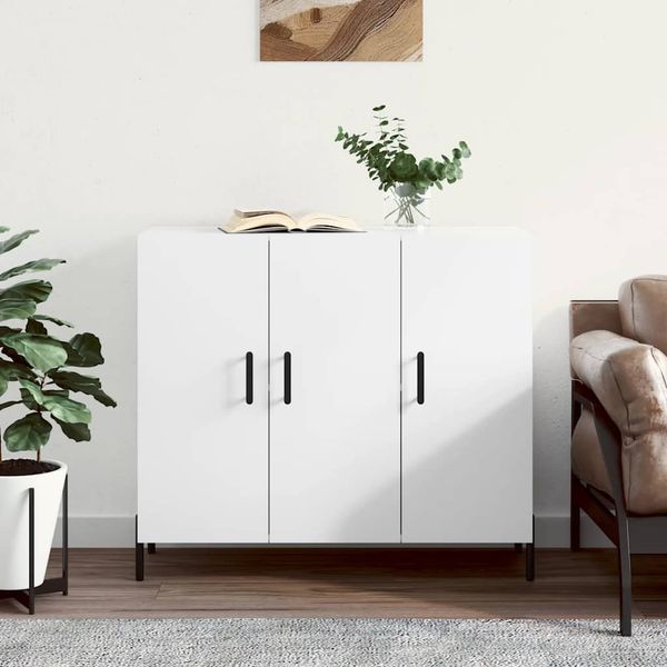 vidaXL Komoda biela 90x34x80 cm kompozitné drevo