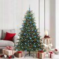 vidaXL Umelý vianočný stromček Zelená 180 cm PVC, kov a plast