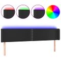 vidaXL Čelo postele s LED čierne 163x16x78/88 cm umelá koža