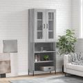 vidaXL Vysoká skrinka sivý dub sonoma 69,5x34x180 cm spracované drevo