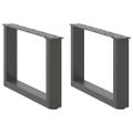 vidaXL Nohy konferenčného stolíka v tvare U, 2 ks, antracitové, 50 x (30-31) cm, oceľ