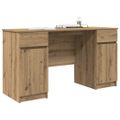 vidaXL Stôl dub artisan Kompozitné drevo 140 x 49 x 76 cm