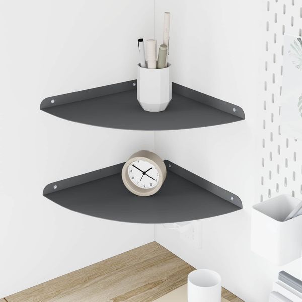 vidaXL Závesná polica s poličkou 2 pcs Antracit 30 x 30 x 2 cm