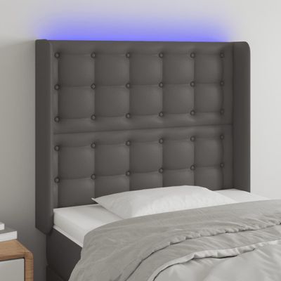VidaXL Čelo postele sivé 93x16x118/128 cm umelá koža