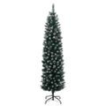 vidaXL Umelý úzky vianočný stromček 150 LED 150 cm