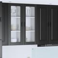 vidaXL Nástenný sklenený kabinet PORTO Čierna 40 x 31 x 100 cm