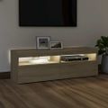 vidaXL TV skrinka s LED svetlami dub sonoma 120x35x40 cm