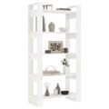 vidaXL Knižnica/deliaca stena biela 80x35x160 cm masívne drevo