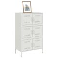 vidaXL Vysoká skrinka biela 68x39x113 cm oceľ