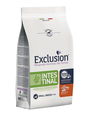 EXCLUSION INPS08 INTESTINAL SMALL BREEDS veterinárne krmivo pre psy 800g, bravčové/ryža