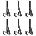 vidaXL Podpora strážcu snehu 6 ks Čierna 29,5 x 3 x 34,5 cm Oceľ