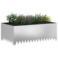 vidaXL Obrubník trávnika 4 ks 100 x 60 x 35 cm Oceľ Strieborná