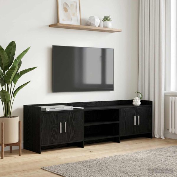 vidaXL TV skrinka 168 x 33 x 47 cm Čierny dub Kompozitné drevo
