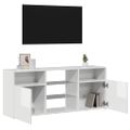vidaXL TV skrinka s LED svetlami lesklá biela 120x30x50 cm