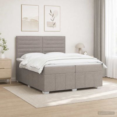 vidaXL Posteľ boxspring s matracom Sivohnedá 200 x 200 cm Látka