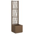 vidaXL Záhradný kvetináč s trellis Hnedá 36 x 36 x 140 cm PP