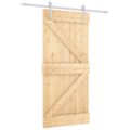 vidaXL Posuvné dvere 90 x 210 cm Borovicový masív Prírodná a biela