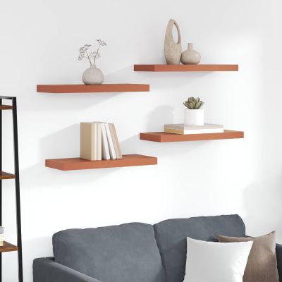 vidaXL Stenná polica 4 pcs Červená 60 x 23 x 4 cm Kompozitné drevo