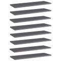 vidaXL Prídavné police 8 ks, lesklé sivé 60x20x1,5 cm, drevotrieska