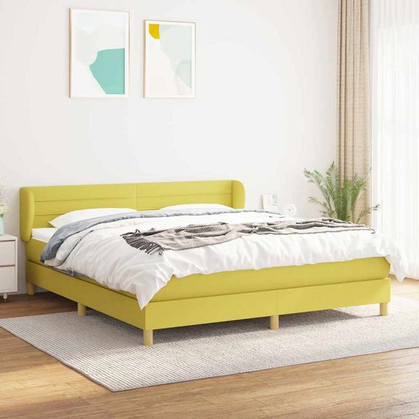 vidaXL Boxspring posteľ s matracom zelená 180x200 cm látka
