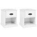 vidaXL Nočné stolíky 2 ks lesklé biele 39x39x47,5 cm spracované drevo
