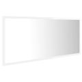 vidaXL LED kúpeľňové zrkadlo lesklé biele 100x8,5x37 cm akryl