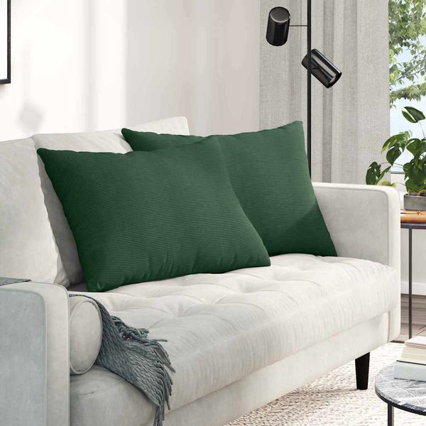 vidaXL Vankúše na pohovku 2 pcs Tmavozelená 70 x 50 cm