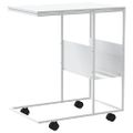 vidaXL Príručný stolík s kolieskami biely 55x36x63,5cm spracov. drevo