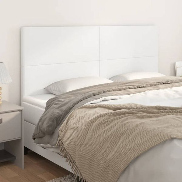 vidaXL Čelo postele biele 180x5x118/128 cm umelá koža