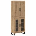 vidaXL Highboard 2 ks Remeselný dub 69,5 x 34 x 180 cm