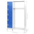 vidaXL Šatňová skriňa+vešiak na kabáty, modrá a sivá 110x45x180cm, kov