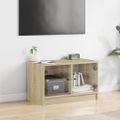 vidaXL TV skrinka so sklenenými dvierkami dub sonoma 68x37x42 cm