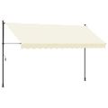 vidaXL Zaťahovacia markíza krémová 350x150 cm látka a oceľ